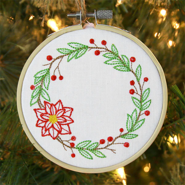 Homespun Poinsettia Wreath - Image 8