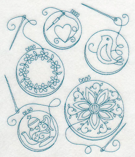 Hoop It Up Medley (Redwork) - Image 2