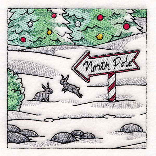 Horse Drawn Sleigh Christmas Scene Panel  4 - Image 7