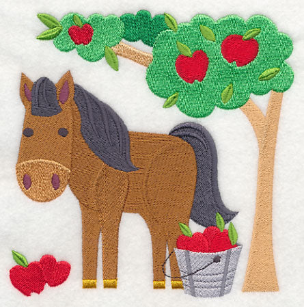Horse in Apple Orchard - Image 3