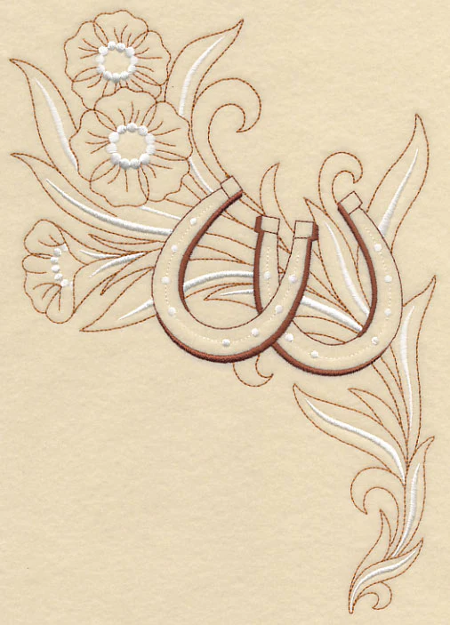 Horseshoe and Flowers - Left