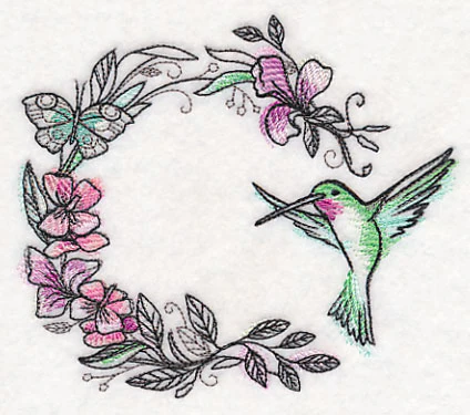 Hummingbird Wreath in Watercolor - Image 3