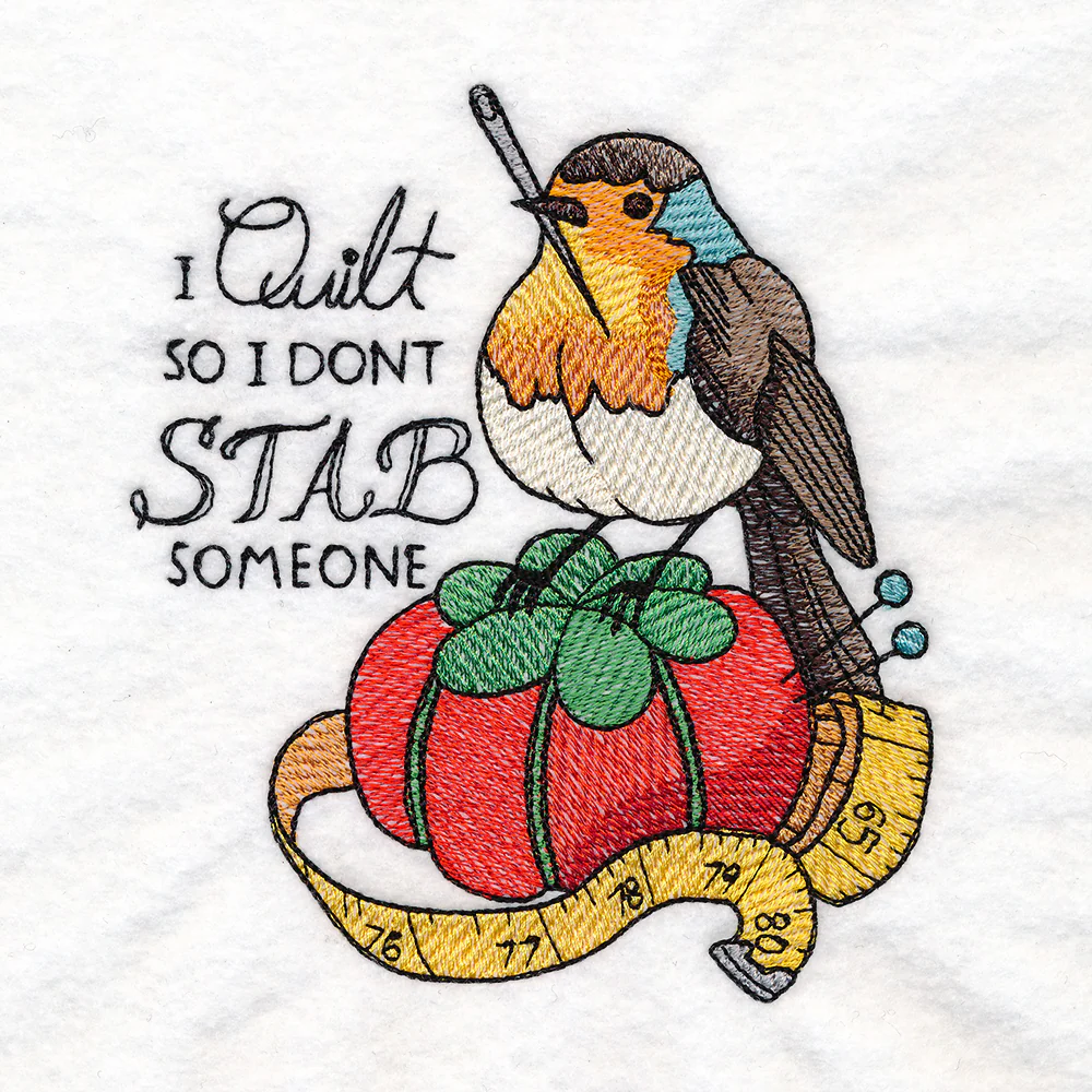 I Quilt So I Don't Stab Someone Robin - Image 3