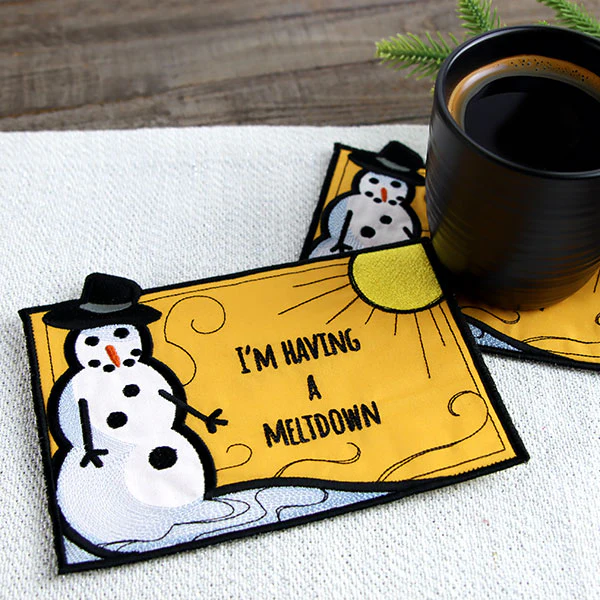 I'm Having a Meltdown Mug Rug (In-the-Hoop) - Image 5