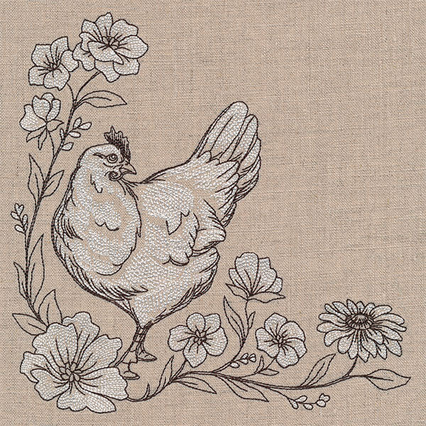 In Your Corner of the Country Hen Etching - Image 9