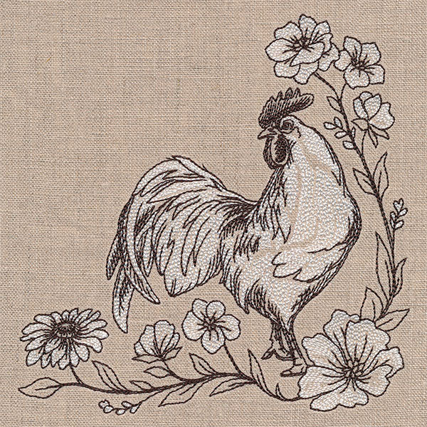 In Your Corner of the Country Rooster Etching - Image 5