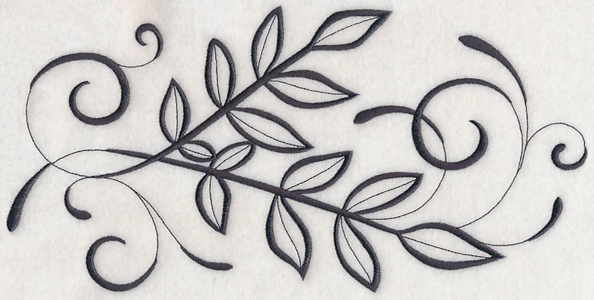 Inky Ash Leaves Border
