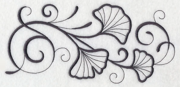 Inky Ginkgo Leaves Border - Image 3