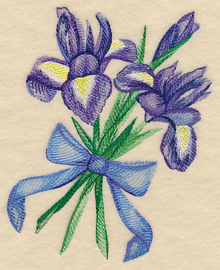 Iris Bouquet in Watercolor - Image 3