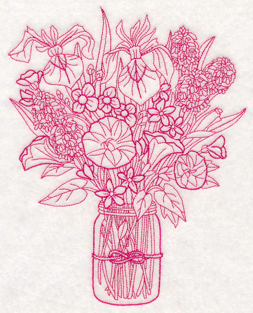 Irish Wildflowers Mason Jar (Vintage)