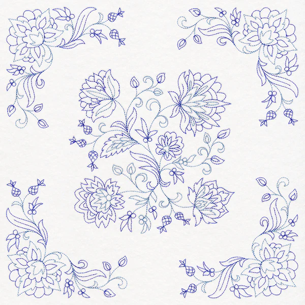Jacobean Blooms Pillow Pair (Vintage) - Image 4