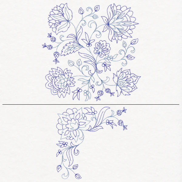 Jacobean Blooms Pillow Pair (Vintage) - Image 7