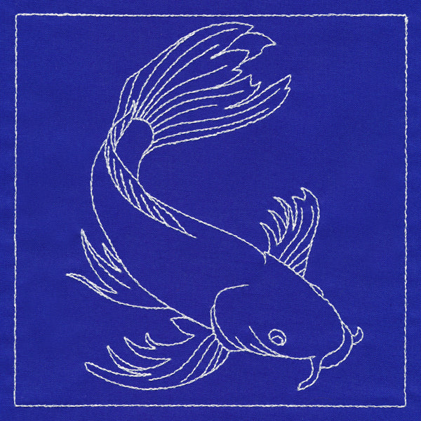 Japanese Sashiko Quilting - Koi Fish - Image 3