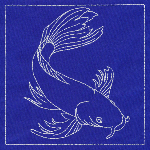 Japanese Sashiko Quilting - Koi Fish - Image 4
