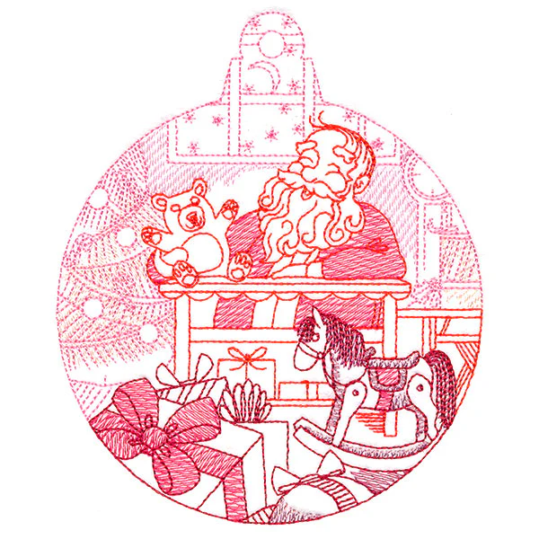 Jolly Santa Ornament Scene - Image 4
