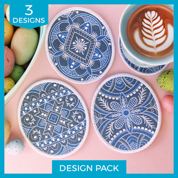 Kaleidoscope Easter Egg Coasters (In-the-Hoop) Design Pack - Image 6