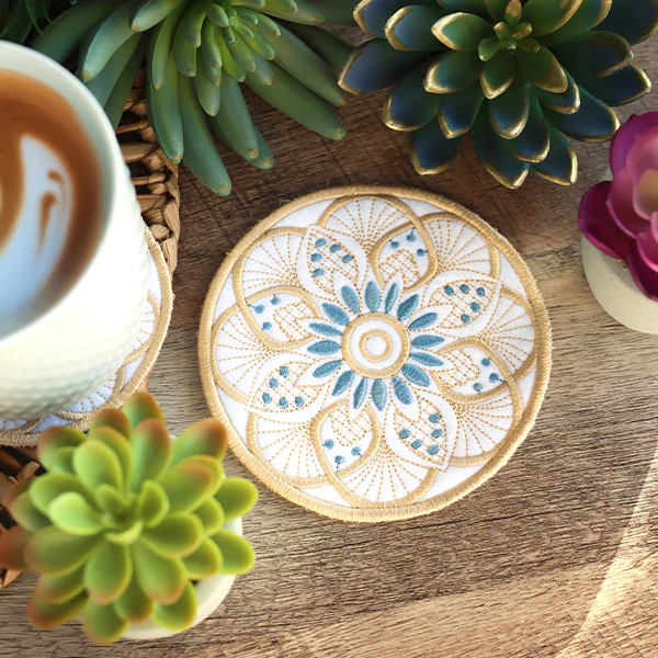 Kaleidoscope Mandala Coasters (In-the-Hoop) Design Pack - Image 12