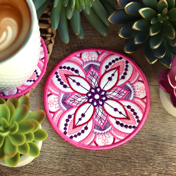 Kaleidoscope Mandala Coasters (In-the-Hoop) Design Pack - Image 21