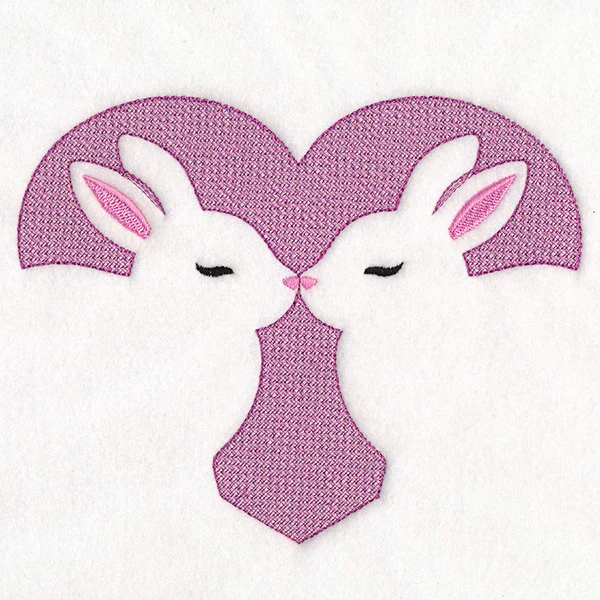 Kissing Bunnies Heart (Embossed) - Image 6