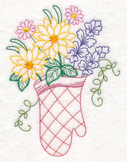 Kitchen Oven Mitt in Bloom (Vintage) - Image 3