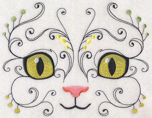 Kitten Face with Flourish