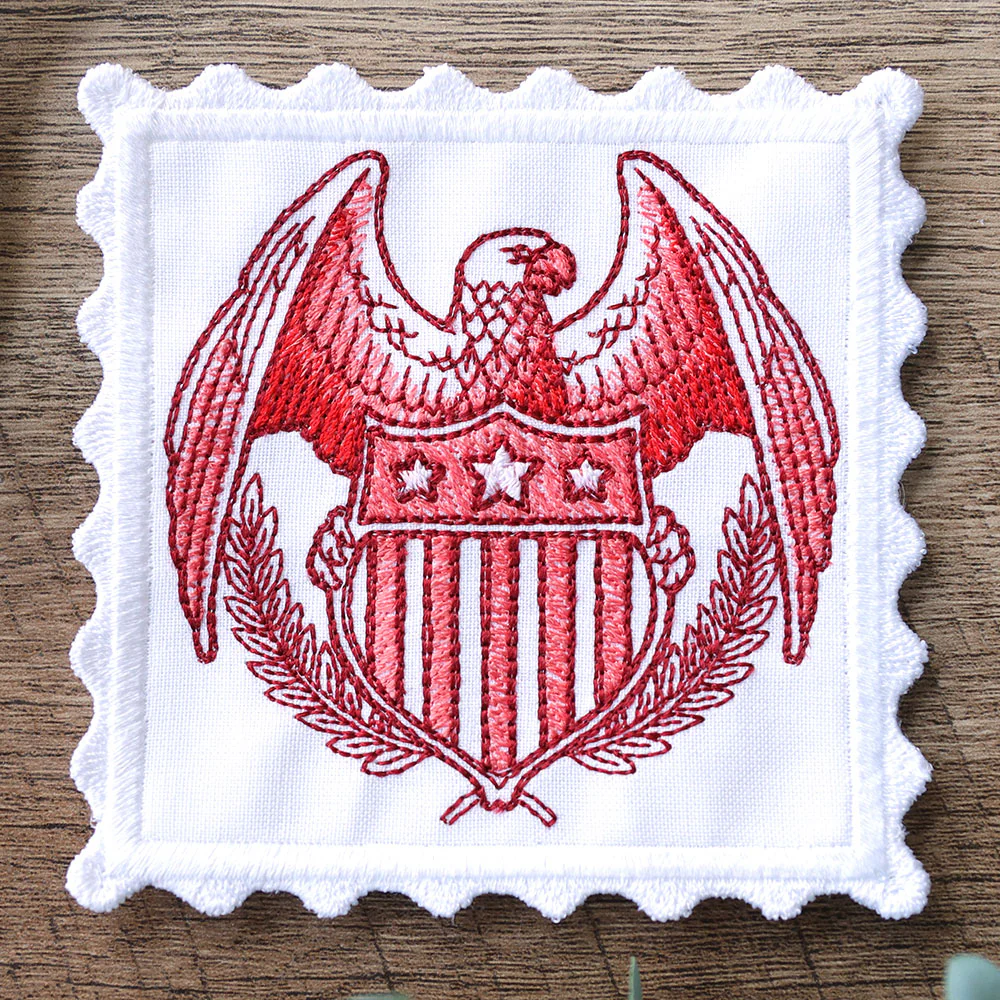 Lace Edge Americana Stamp Coaster - Eagle (In-the-Hoop) - Image 4