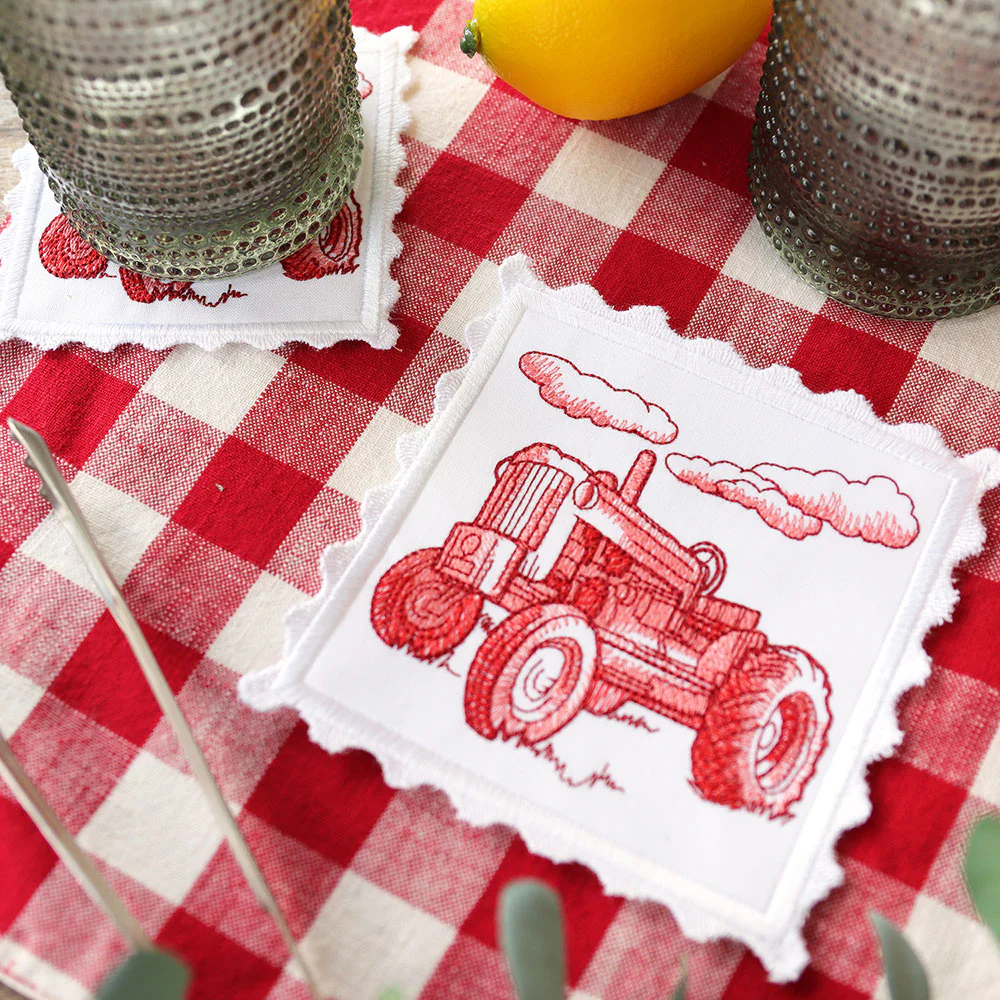Lace Edge Americana Stamp Coasters (In-the-Hoop) Design Pack - Image 4