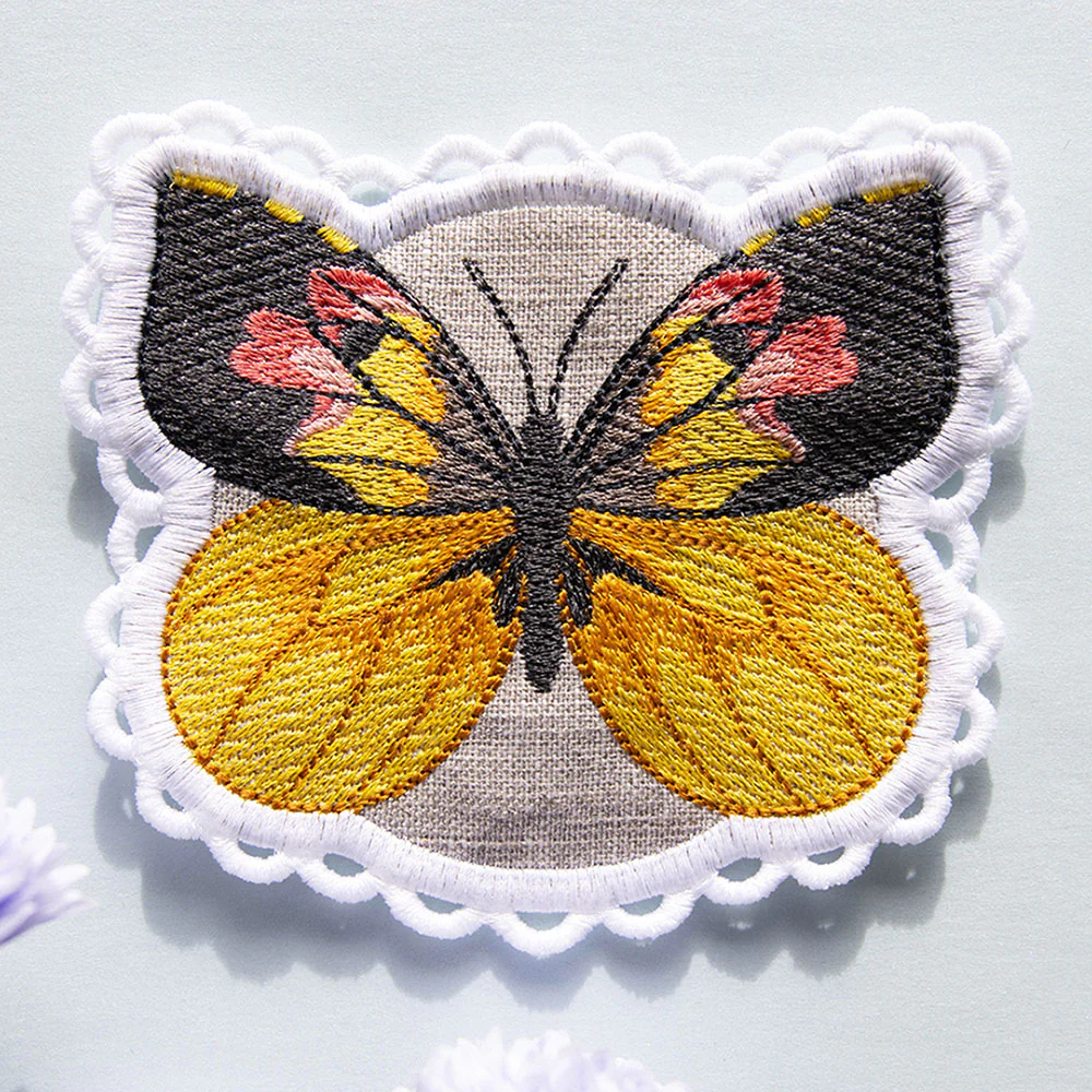 Lace Edge Butterfly Coaster -California Dogface (In-the-Hoop) - Image 4