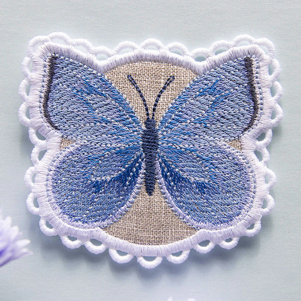 Lace Edge Butterfly Coaster - Spring Azure (In-the-Hoop) - Image 3