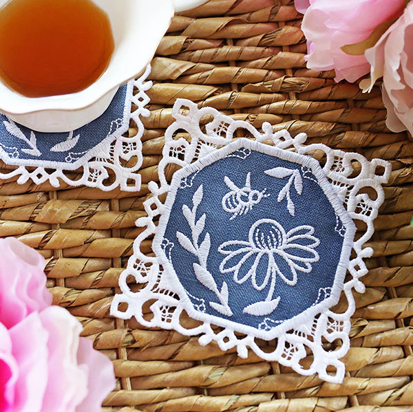 Lace Edge Coaster - Bee (In-the-Hoop) - Image 6