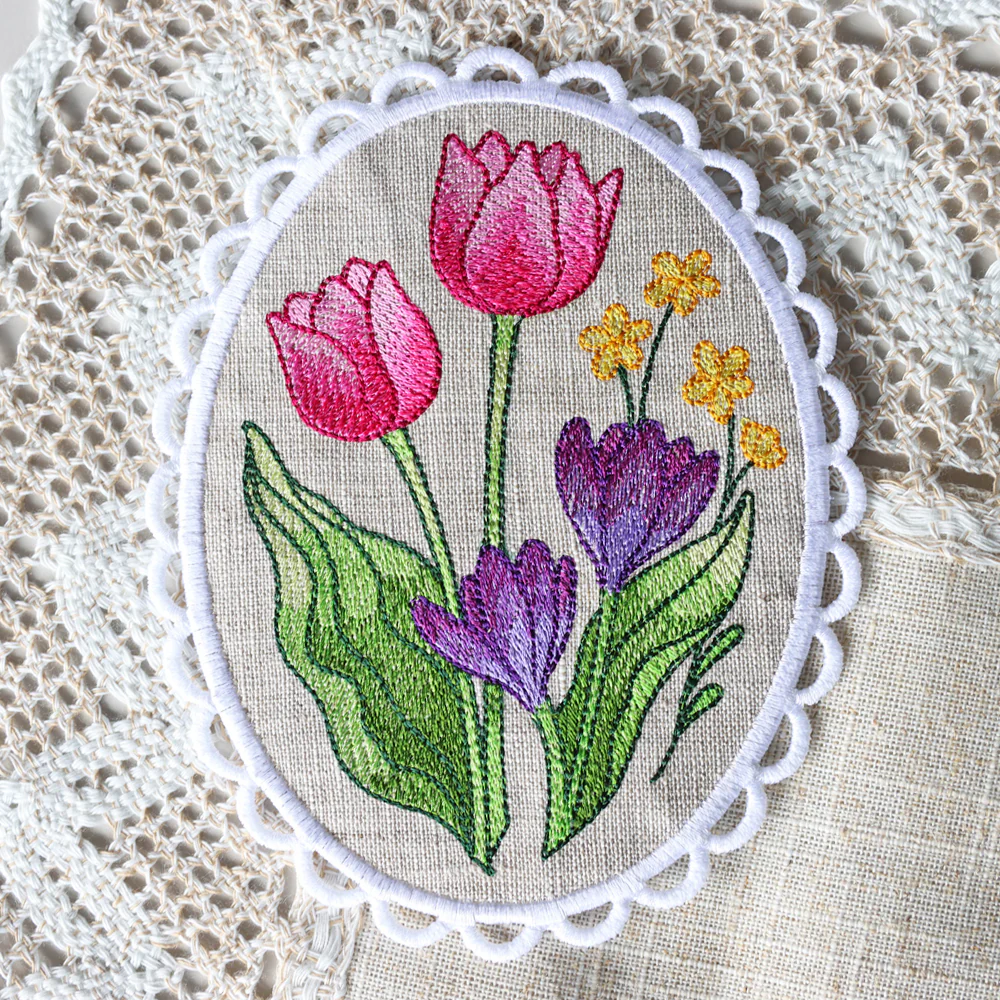 Lace Edge Floral Mug Rug (In-the-Hoop) - Image 4