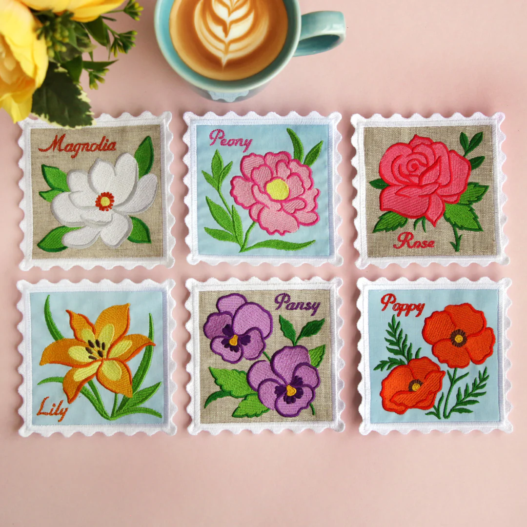 Lace Edge Flower Stamp Coaster - Lily (In-the-Hoop) - Image 5