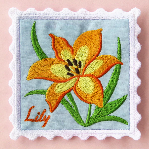 Lace Edge Flower Stamp Coaster - Lily (In-the-Hoop) - Image 6