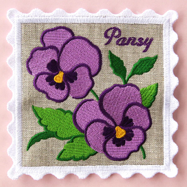 Lace Edge Flower Stamp Coaster - Pansy (In-the-Hoop) - Image 11