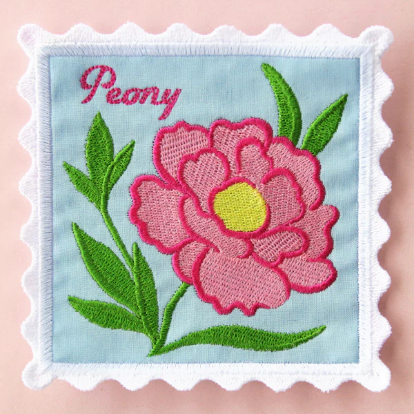 Lace Edge Flower Stamp Coaster - Peony (In-the-Hoop) - Image 9