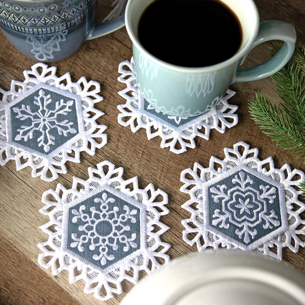 Lace Edge Snowflake Coaster 3 (In-the-Hoop) - Image 3