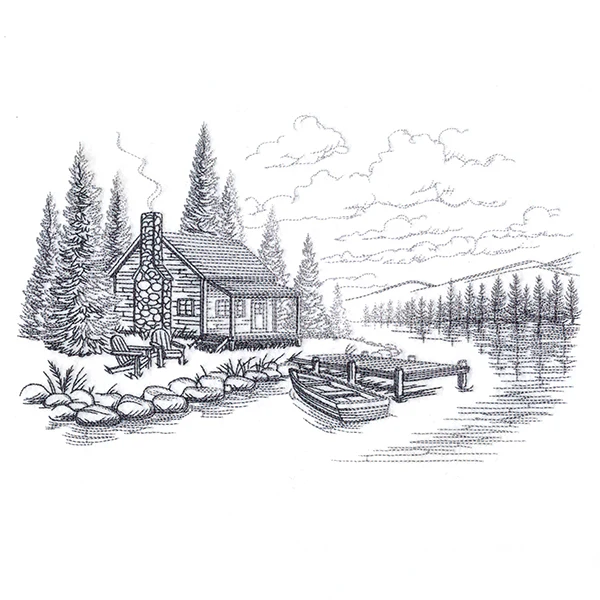 Lakeside Cottage Scene - Image 3