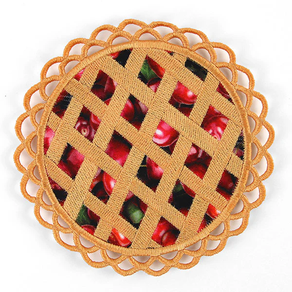 Lattice Top Pie Coaster (In-the-Hoop)
