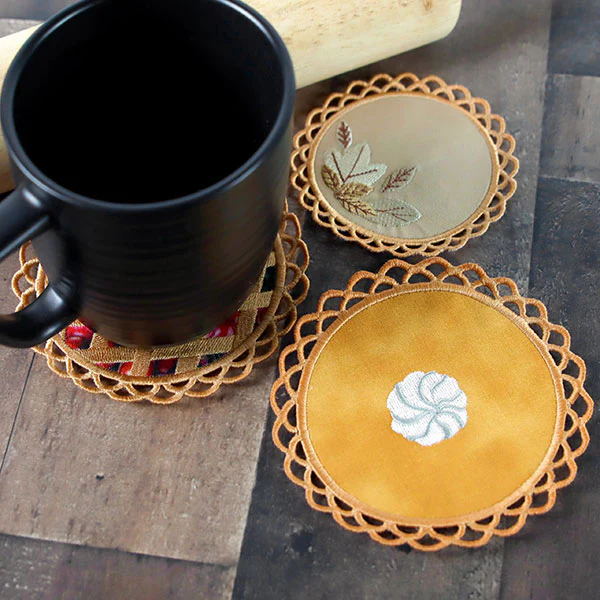 Lattice Top Pie Coaster (In-the-Hoop) - Image 4