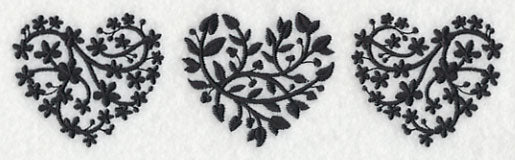 Leafy Hearts Trio (Blackwork) - Image 4