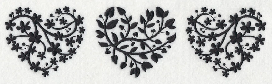 Leafy Hearts Trio (Blackwork) - Image 5