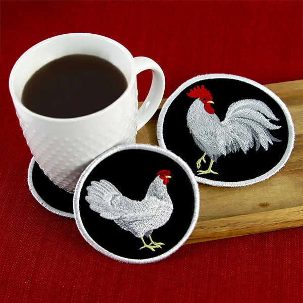 Leghorn Rooster Coaster (In-the-Hoop) - Image 4