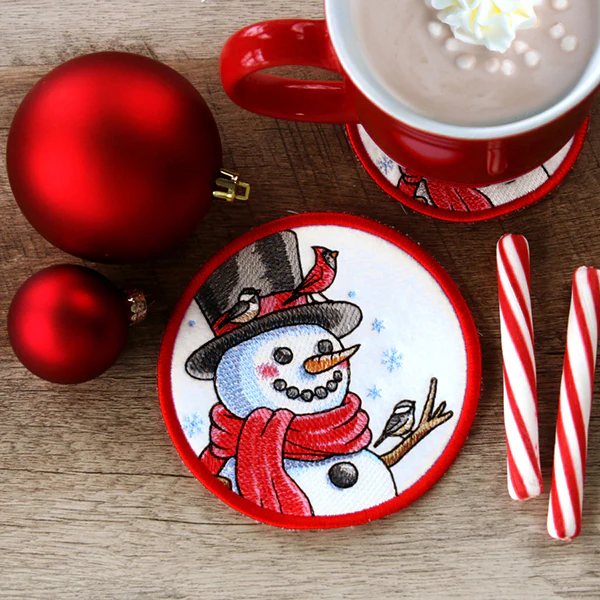 Let It Snow Snowman Coaster (In-the-Hoop) - Image 2