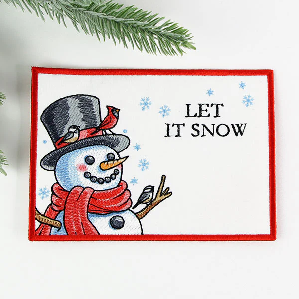 Let It Snow Snowman Mug Rug (In-the-Hoop) - Image 3