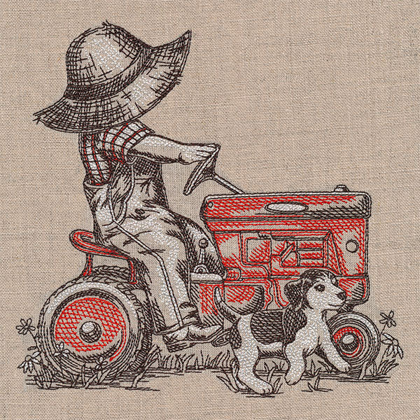 Life on the Tractor Farmer Fred Etching - Image 3