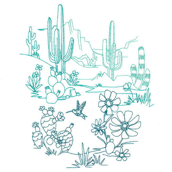 Lively Cactus Desert Scene