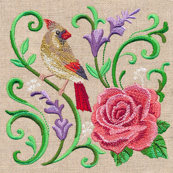 Living Ironwork in Bloom with Cardinal - Image 4