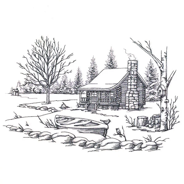 Log Cabin Scene