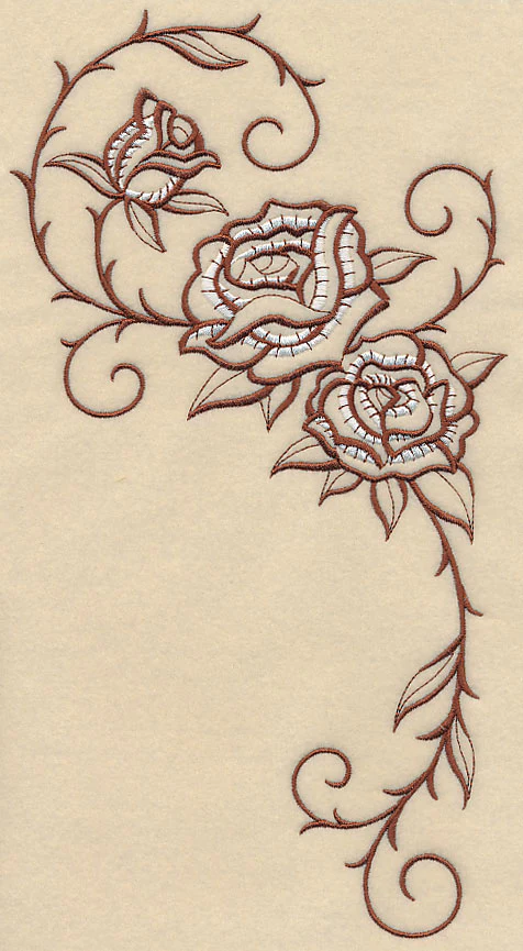 Longhorn Skull Flowers - Left