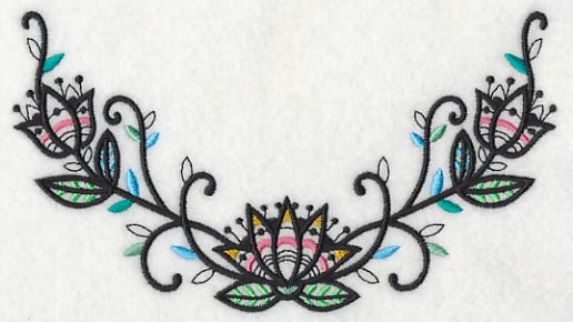 Lotus Blackwork Neckline (V-Neck) - Image 2